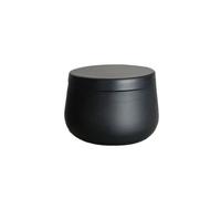 PBDEIOEOE Tarros dulces, Pack Of 2 Metal Candy Jars 4oz Gold And Black 7.8x8.8x5.6cm For Candle Making And Storage(Black)