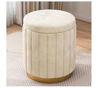 PBDLSHEPU Puf Redondo, Puf de almacenaje con Tapa extraíble, Multicolor, 15x15x19 cm, Ideal for salón, Dormitorio o residencia estudiantil.(Rice White)
