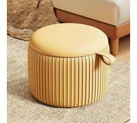 PBDLSHEPU Puf Redondo, Reposapiés otomano Multicolor, Varios tamaños(Yellow,30x30x28cm)