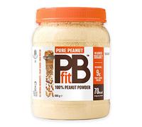 PBfit Polvo cacahuete puro, sin azúcar añadido, 0.33 onzas proteína a base plantas, 82% menos grasa, sin gluten, polvo proteína maní natural - Harina maní cacahuetes prensados tostados reales - 680 g