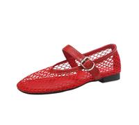 PBHGMGEBLV Bailarinas de Malla for Mujer, cómodas y con Punta Cuadrada.(Red,39EU)