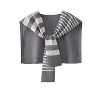 PBHGMGEBLV Bufanda de cuello y hombros for oficina de verano con aire acondicionado, chal de punto a rayas entrecruzado for las cuatro estaciones(Gray)