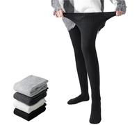 PBHGMGEBLV Calcetines largos hasta el muslo de algodón de punto for mujer, tallas grandes, de moda de principios de otoño(Black)