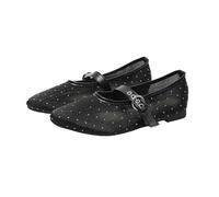 PBHGMGEBLV Mary Janes Mujer Malla Hebilla Correa Color Sólido Casual Damas Plano(Black,38EU)