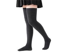 PBHGMGEBLV Medias de mujer de talla grande de moda de principios de otoño, calcetines por encima de la rodilla, hasta el muslo, tallas grandes, largas, for mujer(Gray,M)