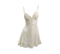 PBHGMGEBLV Nightdress Sexy Pajamas Women's Lingerie Lace Nightgowns Hollow Pure Backless Suspender Nightwears For Ladies Lingerie(Yellow,M)