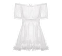 PBHGMGEBLV Pijama de lencería Sexy, Lindo y Dulce, Vestido Babydoll Transparente.(M (50-55 kg))