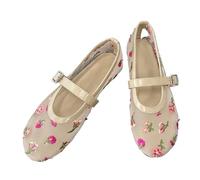 PBHGMGEBLV Sandalias Planas de Tela de Malla de Verano for Mujer, Moda Redonda(Apricot,40EU)