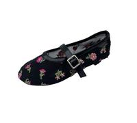 PBHGMGEBLV Sandalias Planas de Tela de Malla de Verano for Mujer, Moda Redonda(Black,40EU)