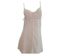 PBHGMGEBLV Sexy Pajamas Women's Summer Lingerie Lace Small Breasts Nightgowns with Suspenders Nightdress(White,L)