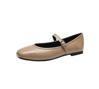 PBHGMGEBLV Zapatos Mary Jane for Mujer, versátiles, Elegantes, Planos sin Cordones(Khaki,36 EU)