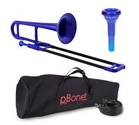 PBone 700639 - Trombón con boquilla y funda, color Azul