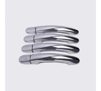 Pbqenxb Coche Puerta Exterior Manija Para VW Para Polo 2010-2017 Cubiertas Cromadas Negras Manija Puerta Coche Accesorios Pegatinas Diseño(Silver 0 keyhole)