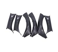 Pbqenxb Para Serie 3 E90 E91 E92 316 318 320 325 328i 2004-2012 Textura Carbono Reposabrazos Puerta Interior Coche Manija Tirar Moldura Cubierta Marco Interior Coche Manilla(RHD CARBON TEXTURE)