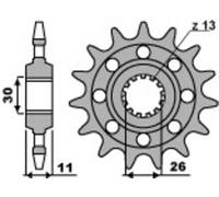 PBR Piñón delantero estándar de acero 579M - 520
