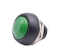 PBS 33B Mini Samll Plastic Push Button Round Head ON OFF Momentary Switch 2 Pin 12mm Power Reset Non-locking 1Pcs(Green)