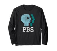 PBS Blue Teal and White Logo Public Broadcasting Service Manga Larga