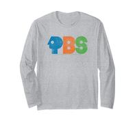 PBS Colorful Distressed Logo Public Broadcasting Service Manga Larga