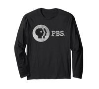 PBS Distressed Vintage Logo Public Broadcasting Service Manga Larga