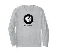 PBS Round Black PBS Nerd Logo Public Broadcasting Service Manga Larga
