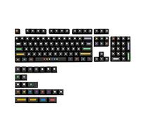 PBT Five Sides Dye-subbed - Juego de 128 teclas de perfil de puntos hermosos, 128 teclas para teclas de perfil de teclado estándar 128