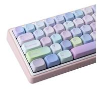 PBT German Keycaps 131 Keys Double Shot Purple Bubble MOA Profile Keycaps Dye Sub Custom Keycap for Cherry MX Switch QWERTZ ISO DE Layout Mechanical Keyboards