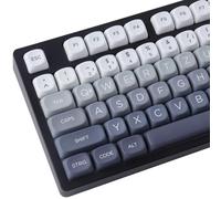 PBT German Keycaps 147 Keys Double Shot MOA Profile Keycap White-Grey Gradient Dye Sub Custom Keycaps for Cherry MX Switch ISO QWERTZ Layout Mechanical Keycaps