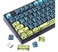 PBT ISO Keycaps 142 Keys Japanese Manga Keycaps, Minimalist Style Cherry Profile Dye Sub Custom Keycap for Cherry MX Switch German QWERTZ Layout Mechanical Keycaps