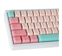 PBT Keycaps 163 Keys Translucent Double Shot Cute Circus Keycap Dye Sublimation White & Pink Custom Keycaps for Cherry Gateron MX Swithes ISO/ANSI Layout Mechanical Keyboards