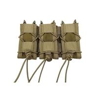 PBTMCD Bolsa Triple For Cargador De 9 Mm: Portador Munición Táctico Compatible con MOLLE For Airsoft Y Uso En Exteriores(Tan)