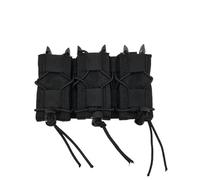 PBTMCD Bolsa Triple For Cargador De 9 Mm: Portador Munición Táctico Compatible con MOLLE For Airsoft Y Uso En Exteriores(Black)