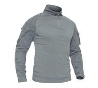 PBTMCD Camisa De Trabajo Táctica Manga Larga Ajustada For Hombre, Cremallera 1/4, Múltiples Bolsillos, Puños Ajustables For Entrenamiento, Senderismo, Caza(#2,M)