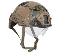 PBTMCD Casco Táctico Estilo PJ con Gafas Y Riel: Protección Ligera For La Cabeza De Airsoft ABS For Juegos CS Deportes Al Aire Libre(DW)