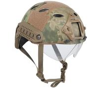 PBTMCD Casco Táctico Estilo PJ con Gafas Y Riel: Protección Ligera For La Cabeza De Airsoft ABS For Juegos CS Deportes Al Aire Libre(A-TACS FG)