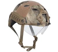 PBTMCD Casco Táctico Estilo PJ con Gafas Y Riel: Protección Ligera For La Cabeza De Airsoft ABS For Juegos CS Deportes Al Aire Libre(A-TACS)
