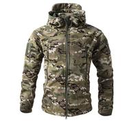 PBTMCD Chaqueta Táctica con Capucha De Camuflaje Cremallera Completa For Hombre, Resistente Al Viento, Repelente Agua, Ligera For Caza, Camping, Senderismo(7#,3X-Large)