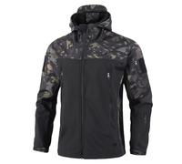 PBTMCD Chaqueta Táctica De Camuflaje con Capucha Y Cremallera For Hombre, Forro Polar Aislante Ligero, Múltiples Bolsillos For Trabajo Caza(43-Black,M)