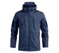 PBTMCD Chaqueta Táctica De Camuflaje con Capucha Y Cremallera For Hombre, Forro Polar Aislante Ligero, Múltiples Bolsillos For Trabajo Caza(62-Blue,XL)