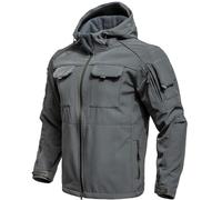 PBTMCD Chaqueta Táctica De Camuflaje con Capucha Y Cremallera For Hombre, Forro Polar Aislante Ligero, Múltiples Bolsillos For Trabajo Caza(67-Gray,M)