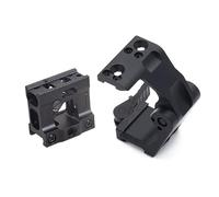 PBTMCD Combo De Soporte Y Elevador For Lupa Abatible FTC QD: Altura Óptica 2,26" For Lupas T1 T2 3X 6X En Riel Picatinny(General FTC+Riser Set BK)