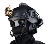 PBTMCD Juego De Casco Táctico For Airsoft con Gafas For Auriculares Electrónicos Y Modelo NVG For CS Paintball(H)