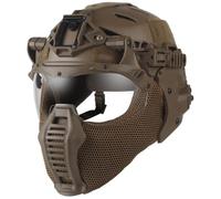 PBTMCD Juego De Casco Táctico Modular con Máscara Y Gafas Abatibles 90° For CS Paintball Airsoft(T)