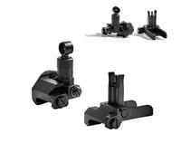 PBTMCD Juego De Miras Hierro Delanteras Y Traseras Abatibles KAC600: Respaldo Perfil Bajo For Rieles Picatinny 20 Mm