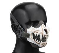 PBTMCD Mascarilla Material De La Malla Airsoft Paintball del Diseño Cráneo TPE con Las Correas Gemelas Ajustables(WG-02)
