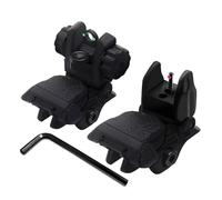 PBTMCD Miras De Respaldo Plegables Fibra Óptica: Delanteras Y Traseras Abatibles For Rieles Picatinny/Weaver