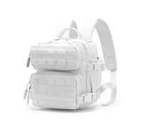 PBTMCD Mochila Táctica Molle Compacta De 9L, Mochila Nailon Alta Densidad Repelente Al Agua con Panel Insignia For Airsoft CS Game Senderismo(White)