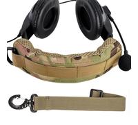 PBTMCD Paquete De 2 Fundas For Diadema For Auriculares Tácticos: Acolchadas 500D con Correas MOLLE Y Anillo En D(Camo)