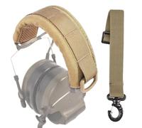 PBTMCD Paquete De 2 Fundas For Diadema For Auriculares Tácticos: Acolchadas 500D con Correas MOLLE Y Anillo En D(Tan)