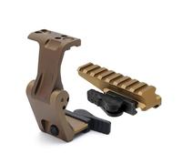 PBTMCD Soporte De Lupa Abatible hacia El Centro FTC con Elevador - Sistema Palanca Picatinny QD For Miras Reflejas Altura Línea Central 2,26"(Tan)