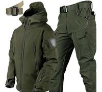 PBTMCD Uniformes Tácticos For Hombres, Conjuntos De Trajes Combate del Ejército Impermeables, Chaqueta Softshell, Pantalones, Ropa Caza(D,XXL)